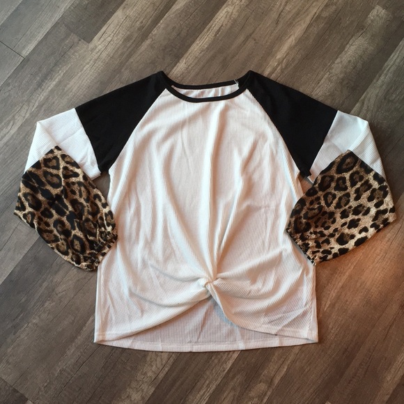 NEW Leopard Long Sleeve Waffle Knit - Picture 8 of 17